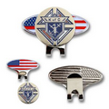 U.S. Flag Design Hat Clip w/ Custom Ball Marker